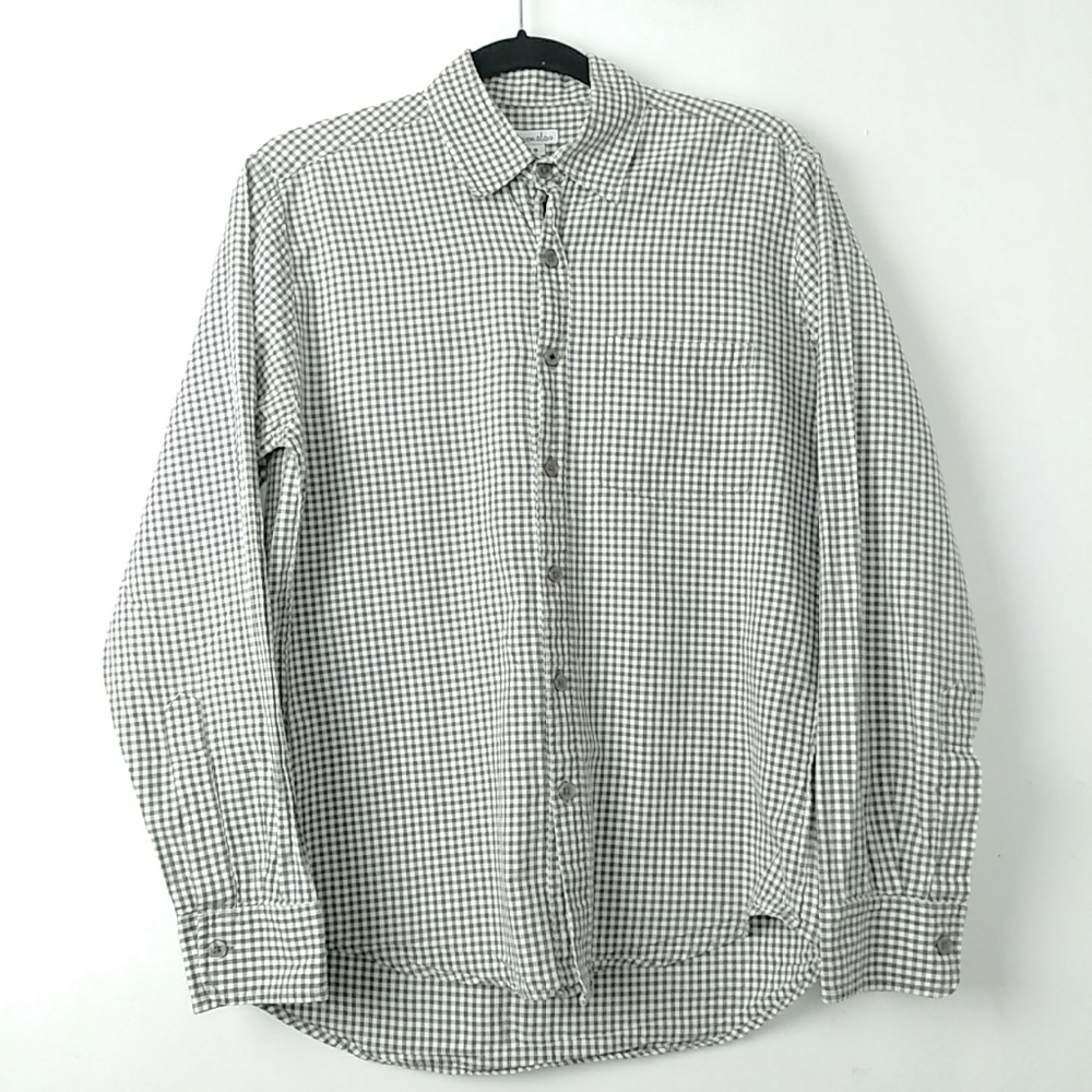 Steven Alan Gray Check Plaid Button Shirt Size S